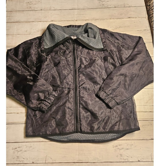 Champion Jackets & Blazers - Champion C9 Womens Medium Black Gray Marble Print Full Zip Windbreaker Jacket